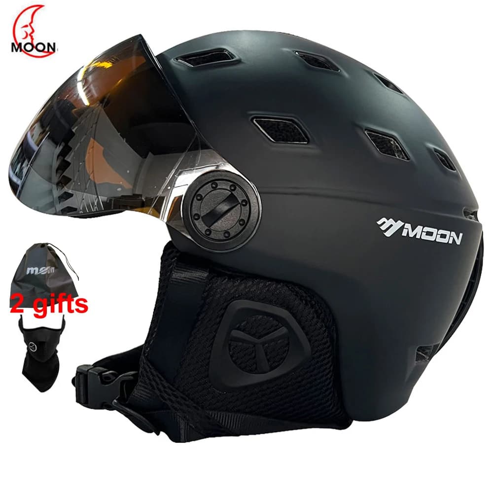 Occhiali per casco da sci MOON integralmente modellati PC + EPS casco da sci di alta qualità sport all'aria aperta sci Snowboard caschi da Skateboard