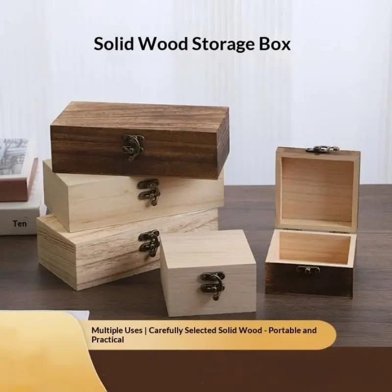 Elegante Scatola Porta Gioielli Rettangolare in Legno, Design Vintage per Esporre Anelli e Collane