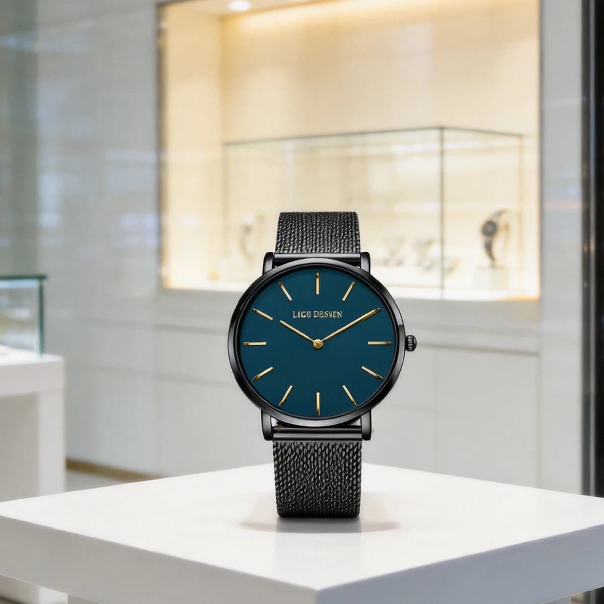 Orologio da uomo LIGE ultra sottile al quarzo, orologio da polso da uomo in acciaio inossidabile con cinturino a rete, orologio da uomo semplice ed elegante per affari, orologio da uomo.