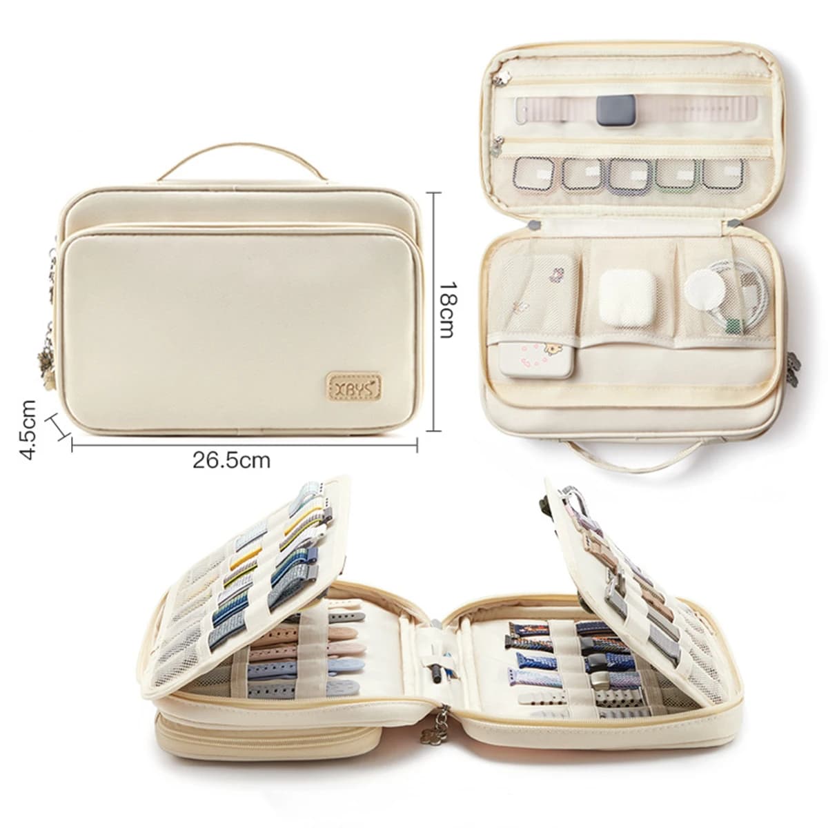 Women's Watch Strap Holder Bag, Portable Organizer for Tricks, Big Capacity Toiletry Bag