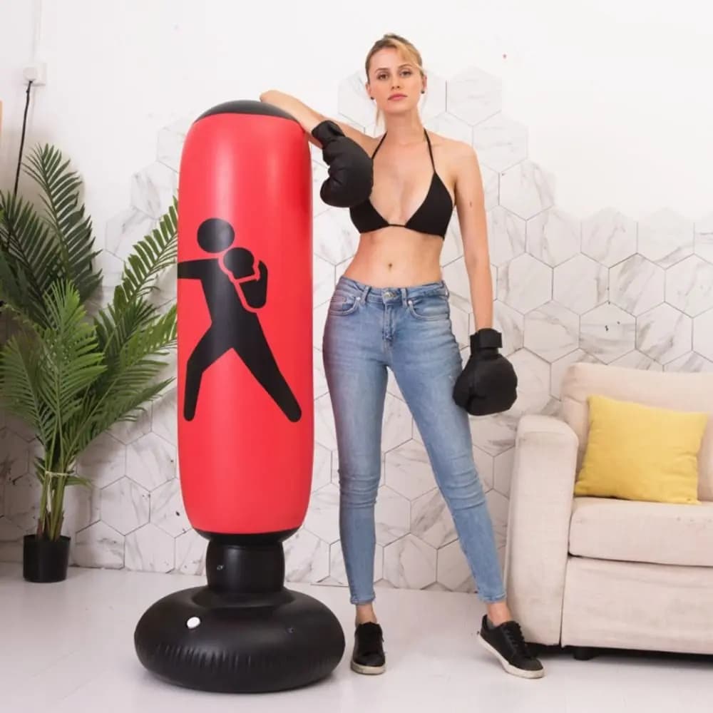 Sacco da Boxe Gonfiabile da 160 cm per Allenamento, Sacco da Pugilato Gonfiabile per MMA Muay Thai, Supporto Gonfiabile per Bambini