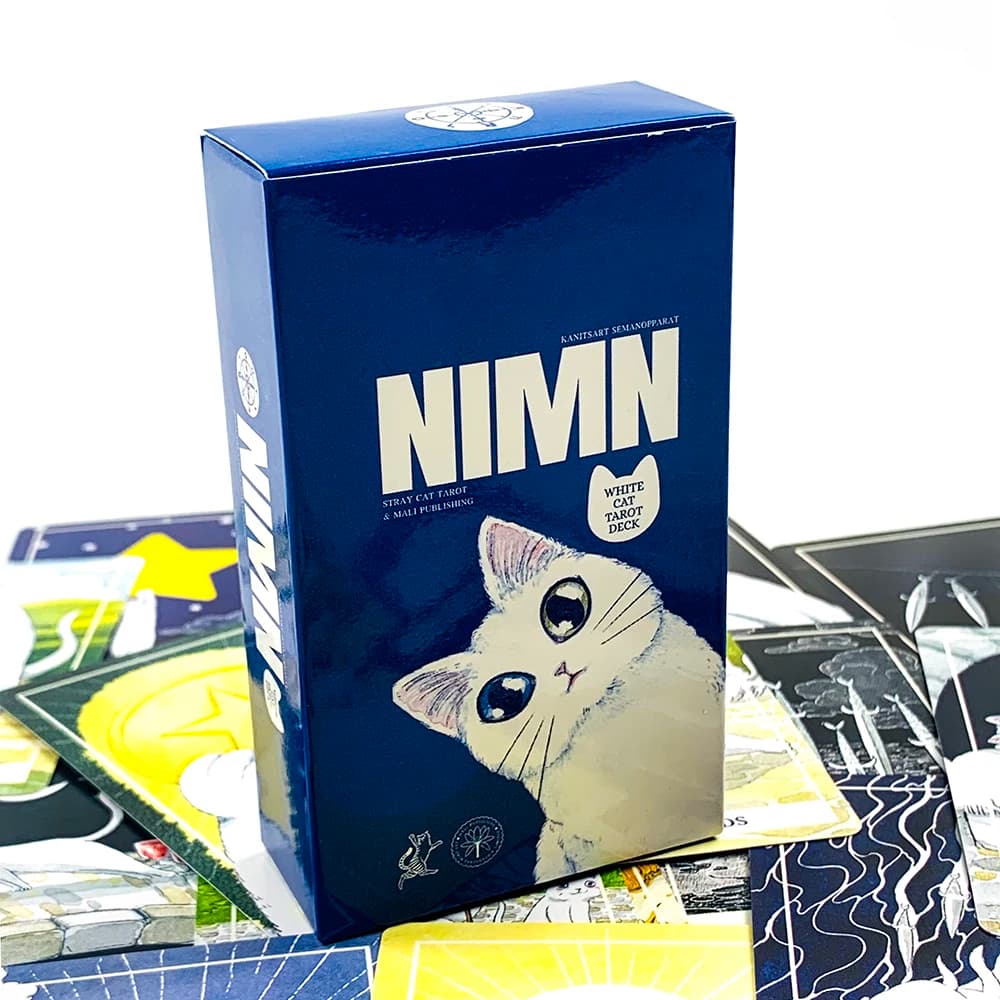Nuovo mazzo di tarocchi White Cat, un gioco da tavolo a tema gatti da 78 carte per gli amanti dei gatti, ideale per divinazione, meditazione e giochi di società
