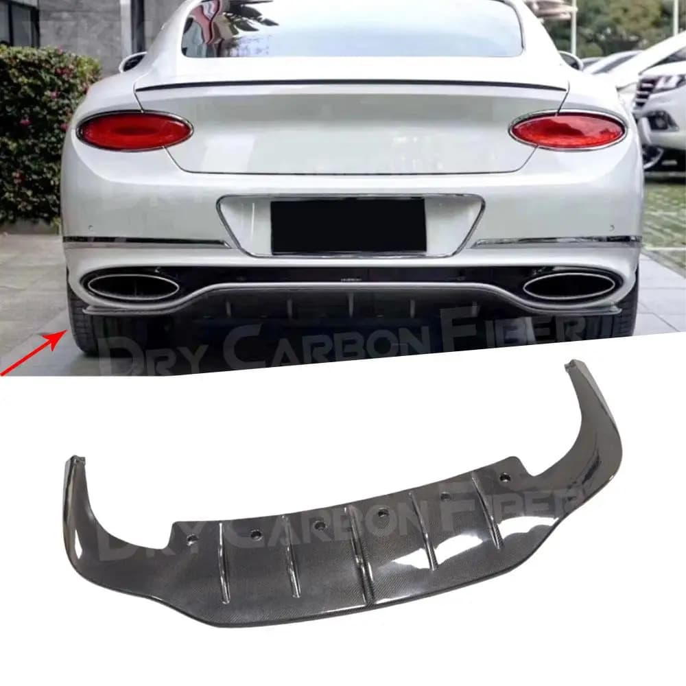 Carbon Fiber Rear Bumper Lip Diffuser Splitters Spoiler for Bentley Continental GT W12 2015-2021 Rear Diffuser
