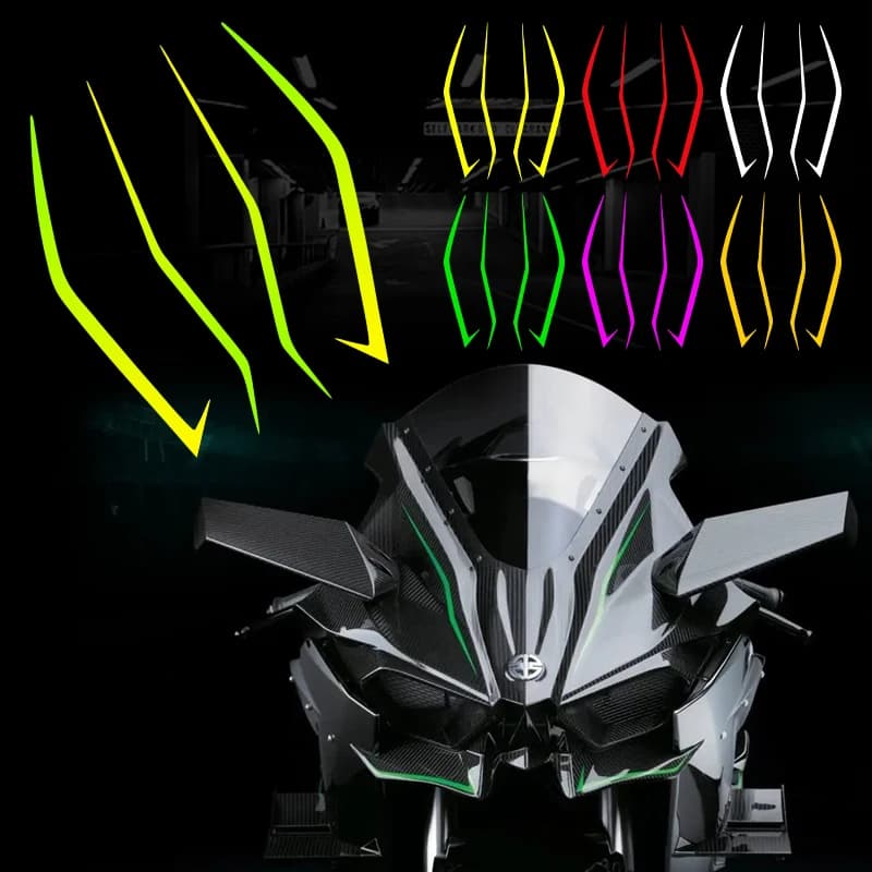 Adesivi Riflettenti per Parabrezza Moto, Decalcomanie Antigrasso per Faro e Casco Motocross per Kawasaki Ninja NINJA400 H2 H2SX
