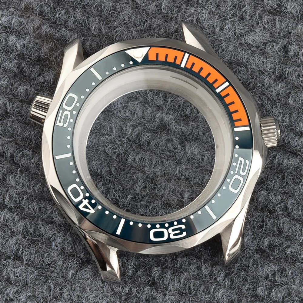 Cassa per orologio subacqueo da uomo in acciaio inossidabile FIT Seamaster 300 NH35 da 41 mm in argento per movimento automatico Seiko Mod NH35 NH36