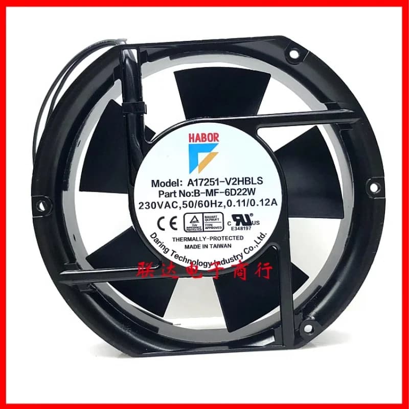 Ventola di Raffreddamento per Armadio S+ HABOR A17251-V2HBLS 230VAC 0.11A/0.12A 17251 17CM