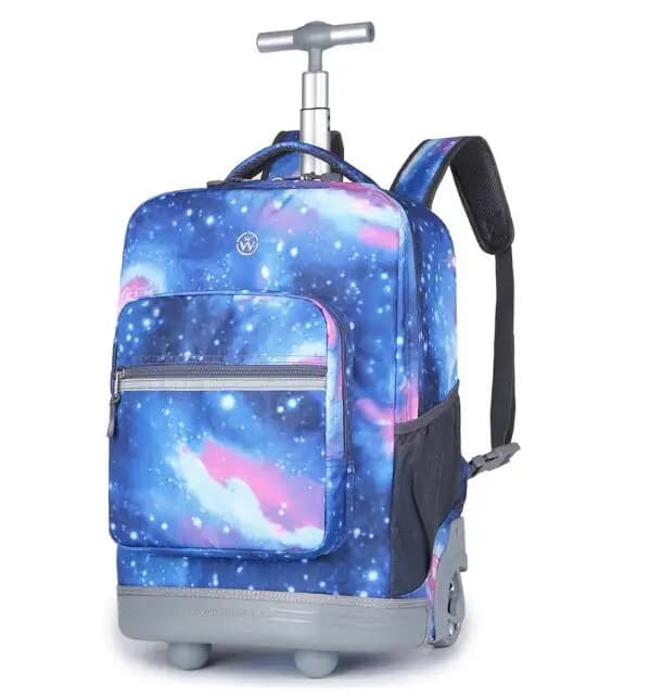 Zaini con ruote da 18 pollici per ragazzi Borsa a rotelle per scuola per adolescenti Borse trolley per scuola media per ragazzi Borsa a tracolla con rotelle