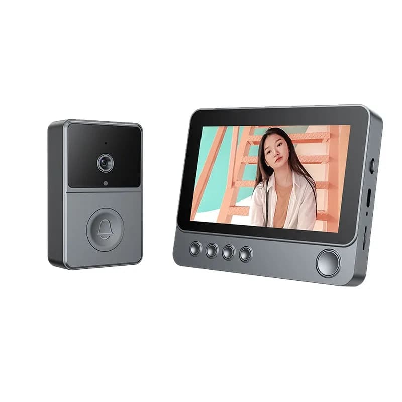 Videocitofono intelligente da 4,3" Rilevatore di movimento PIR WiFi Spioncino Telecamera Porta Cat Eye Visione notturna Spioncino per porta