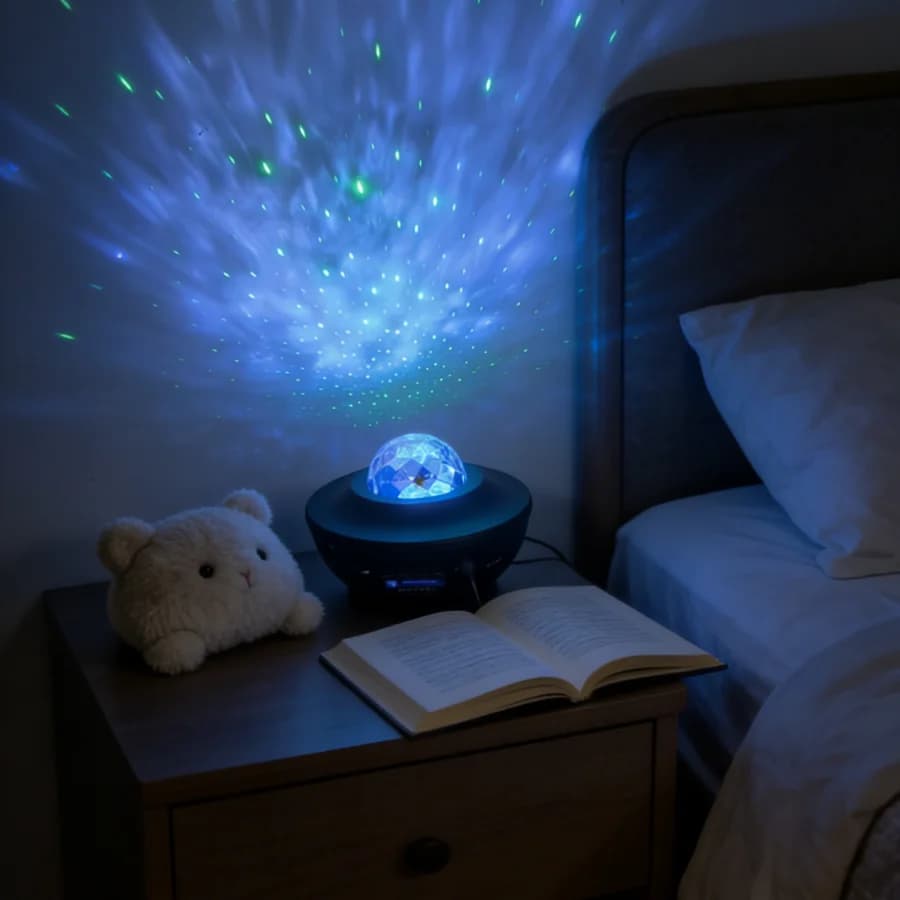 Proiettore Aurora Star con altoparlante Bluetooth (1 pezzo) | Telecomando e Timer | Lampada Notturna Cielo Stellato per Camera da Letto, Bar e Regalo