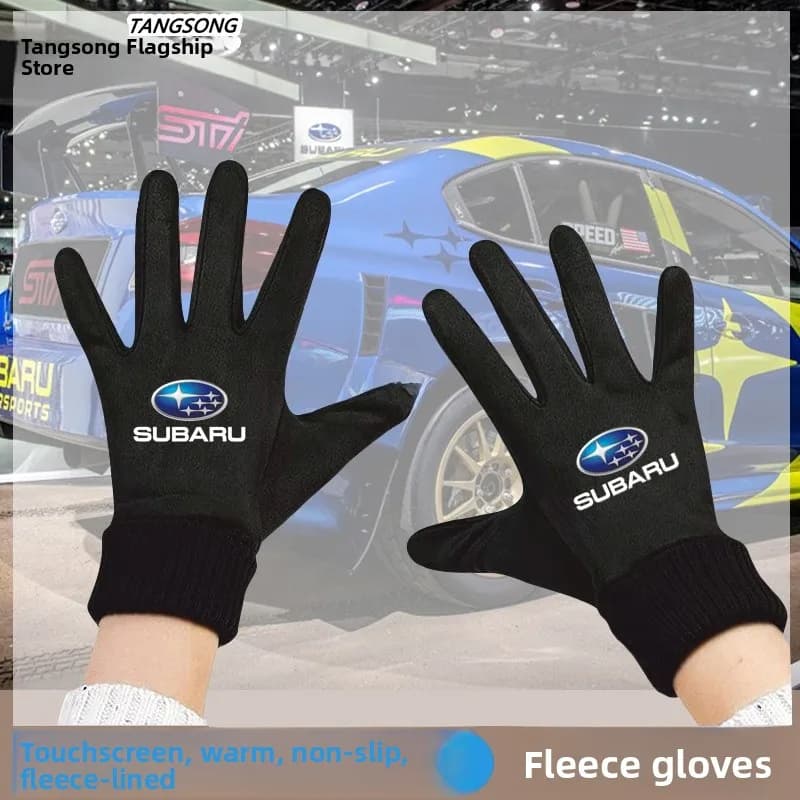 Guanti da Moto STI Modificati WRX Racing con Fodera in Pile, Calore e Stile per Appassionati di Motociclismo
