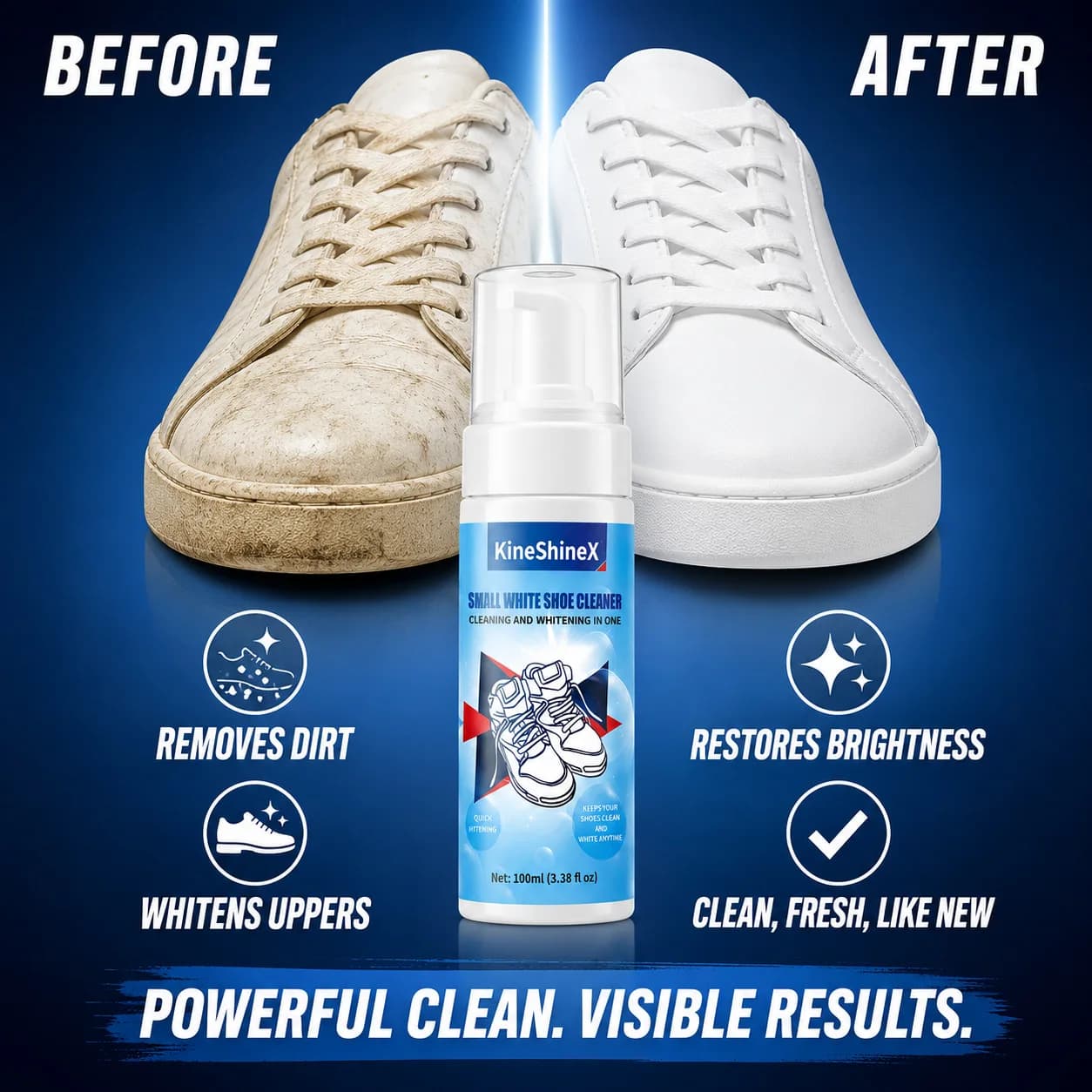 Gihen Shoe Cleaner Kits Water-Free Foam Shoe Cleaner with Shoe Brush and Shoe Cloth, Sneaker Care, Ideal for Footwear,