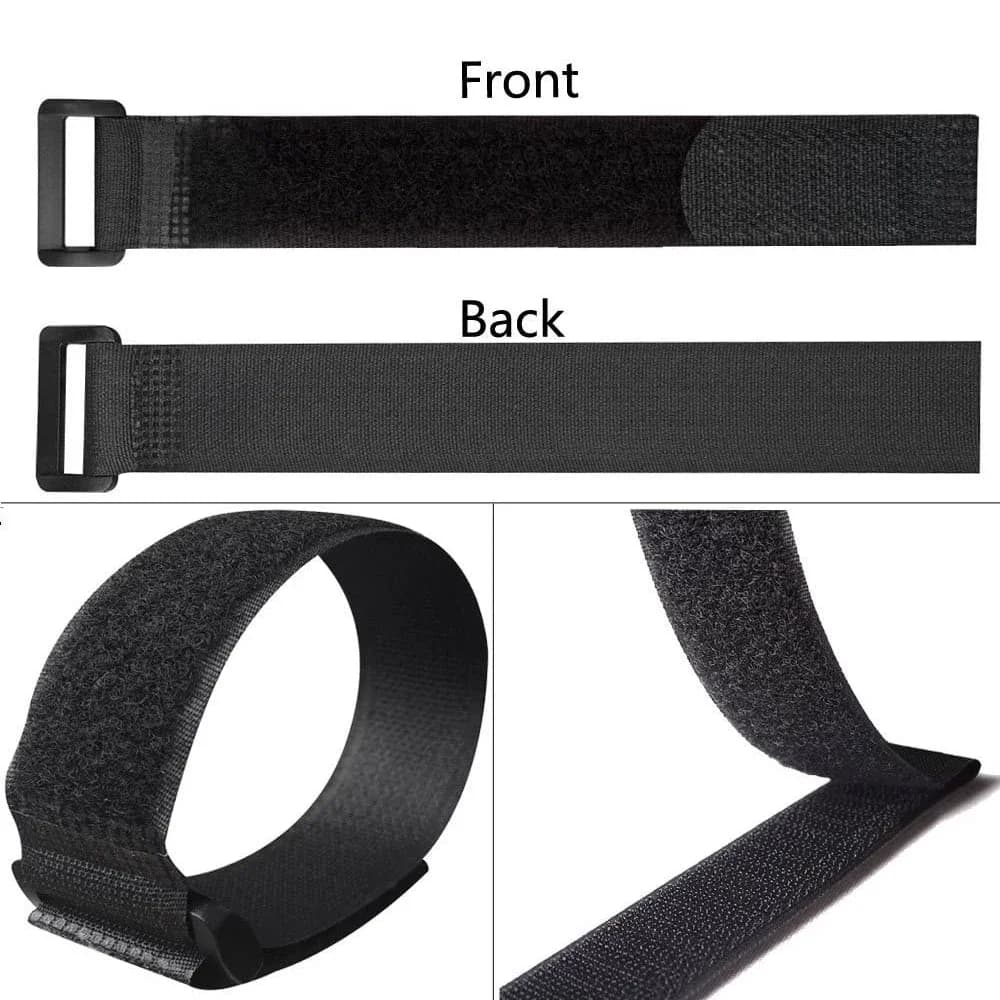 5PC 2.5*30cm Riutilizzabile Cinghia per ruota bici Fascette per cavi in nylon con gancio e anello Fascette per cavi di fissaggio autoadesive multiuso durevoli