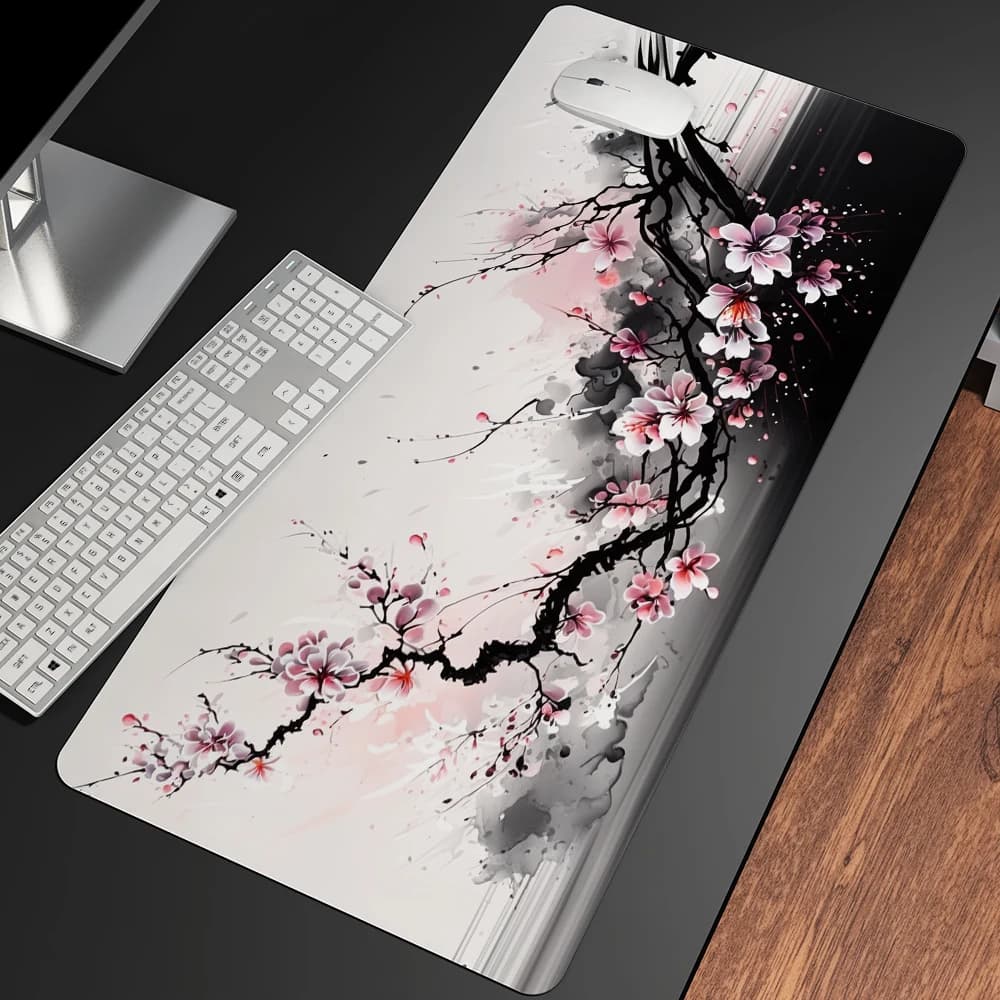 Sakura Japanese Cherry Blossom Mouse Pad Gaming XL Home New HD Mousepad XXL keyboard pad Non-Slip Office Carpet Laptop Mice Pad