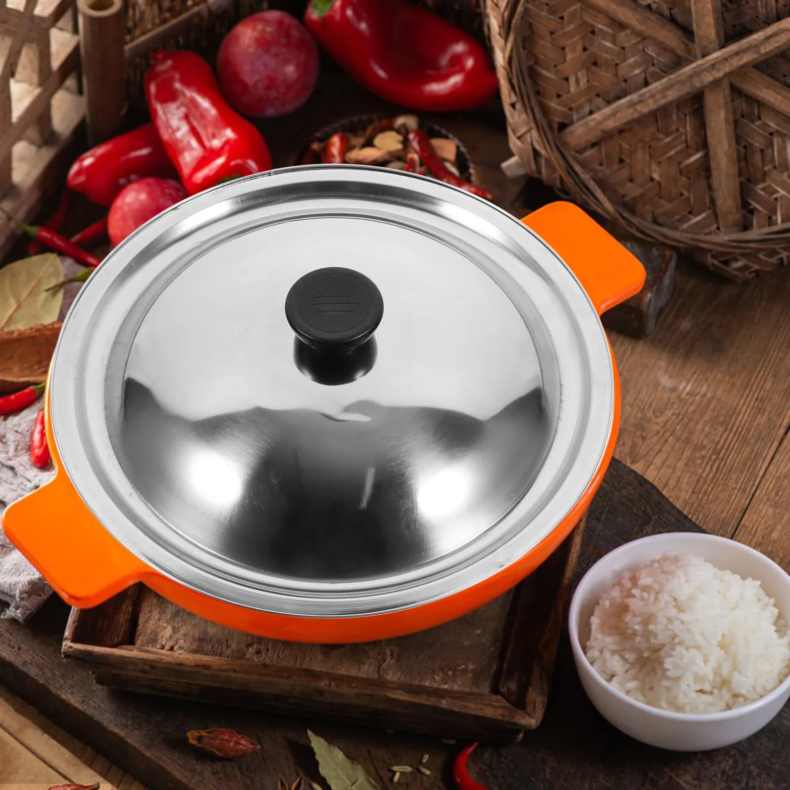 Coperchio Universale in Acciaio Inox 23,5cm, Ricambio per Padelle, Wok, Pentole, Alta Resistenza al Calore
