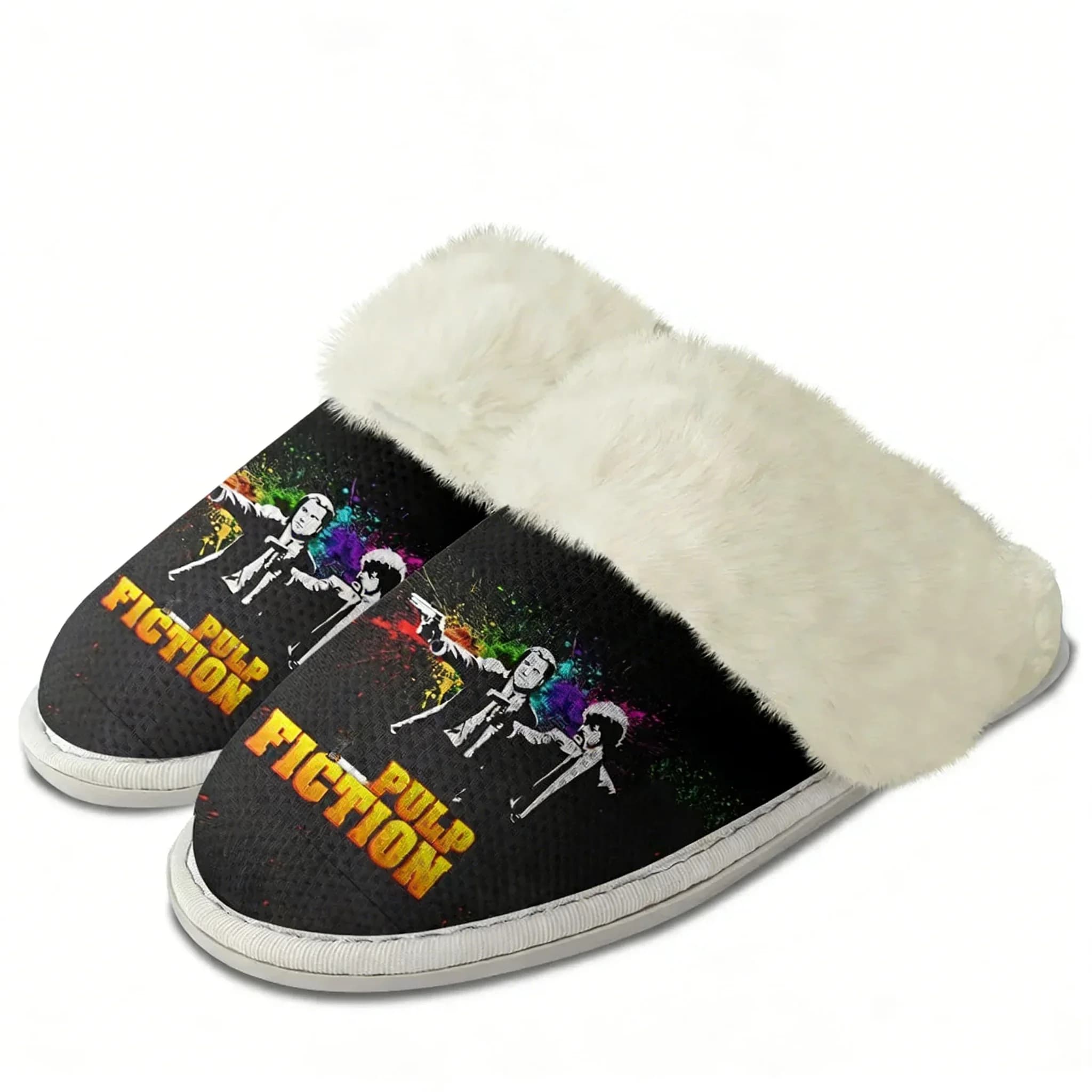 Pantofole in Peluche Pulp Fiction, Scarpe Calde John Travolta, Pantofole Leggere e Calde in Cotone per Casa e Camera da Letto, Personalizzabili per Uomo e Donna