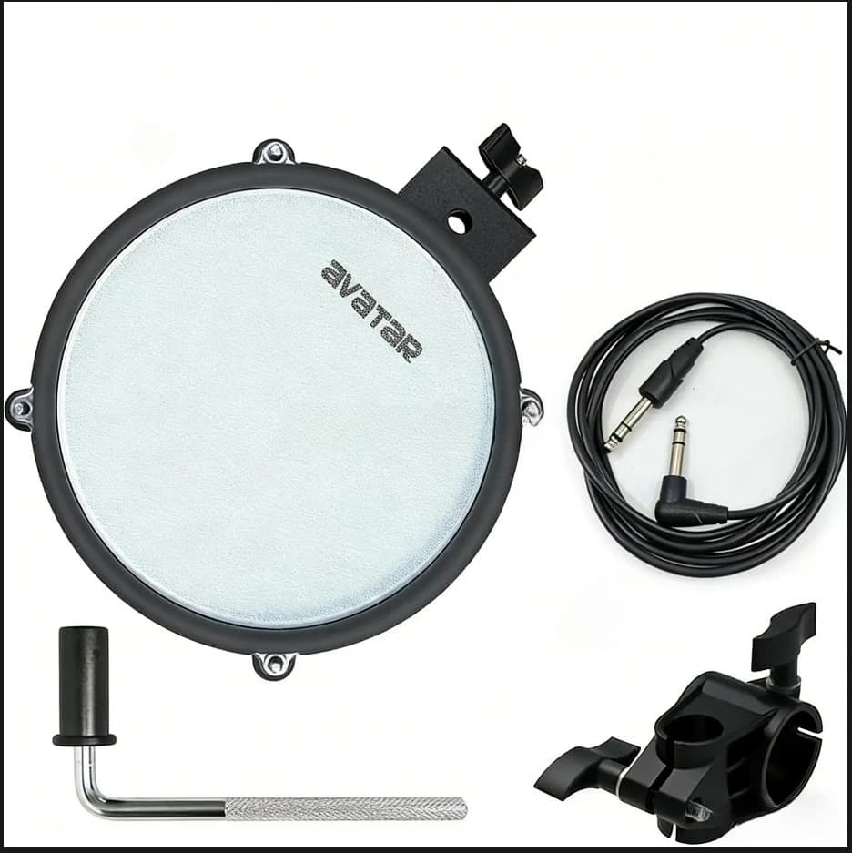 Tampone per batteria a rete Tom rullante a doppia zona Avatar da 10 pollici per set di batteria elettronica con cavo di serraggio