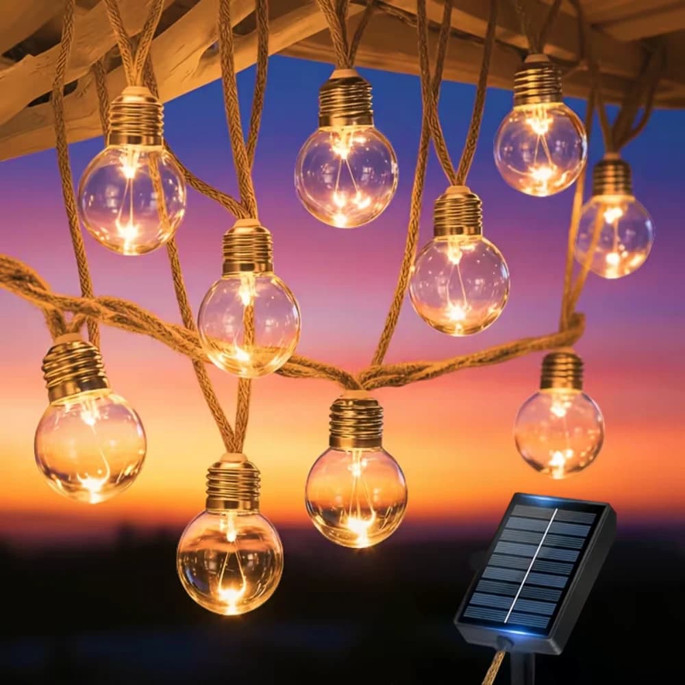 Luci Solari da Esterno a Corda 10/20 Lampadine Vintage, Luci Solari da Giardino con 8 Modalità di Illuminazione per Balconi, Patii e Decorazioni da Giardino