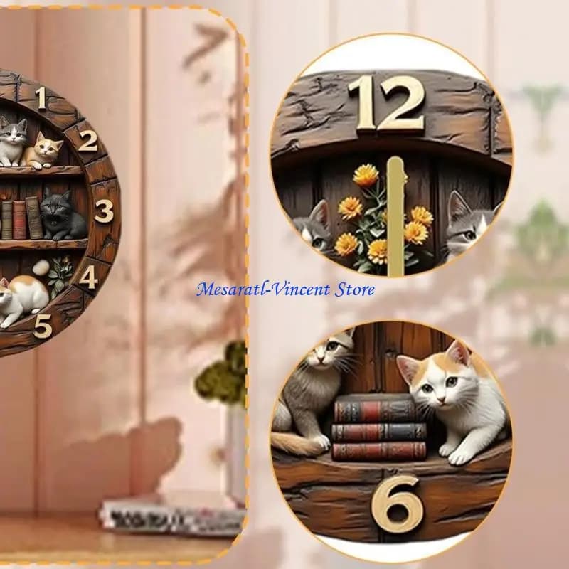 A70F Playful Themed Quiet Wall Clock for Children Room Decors