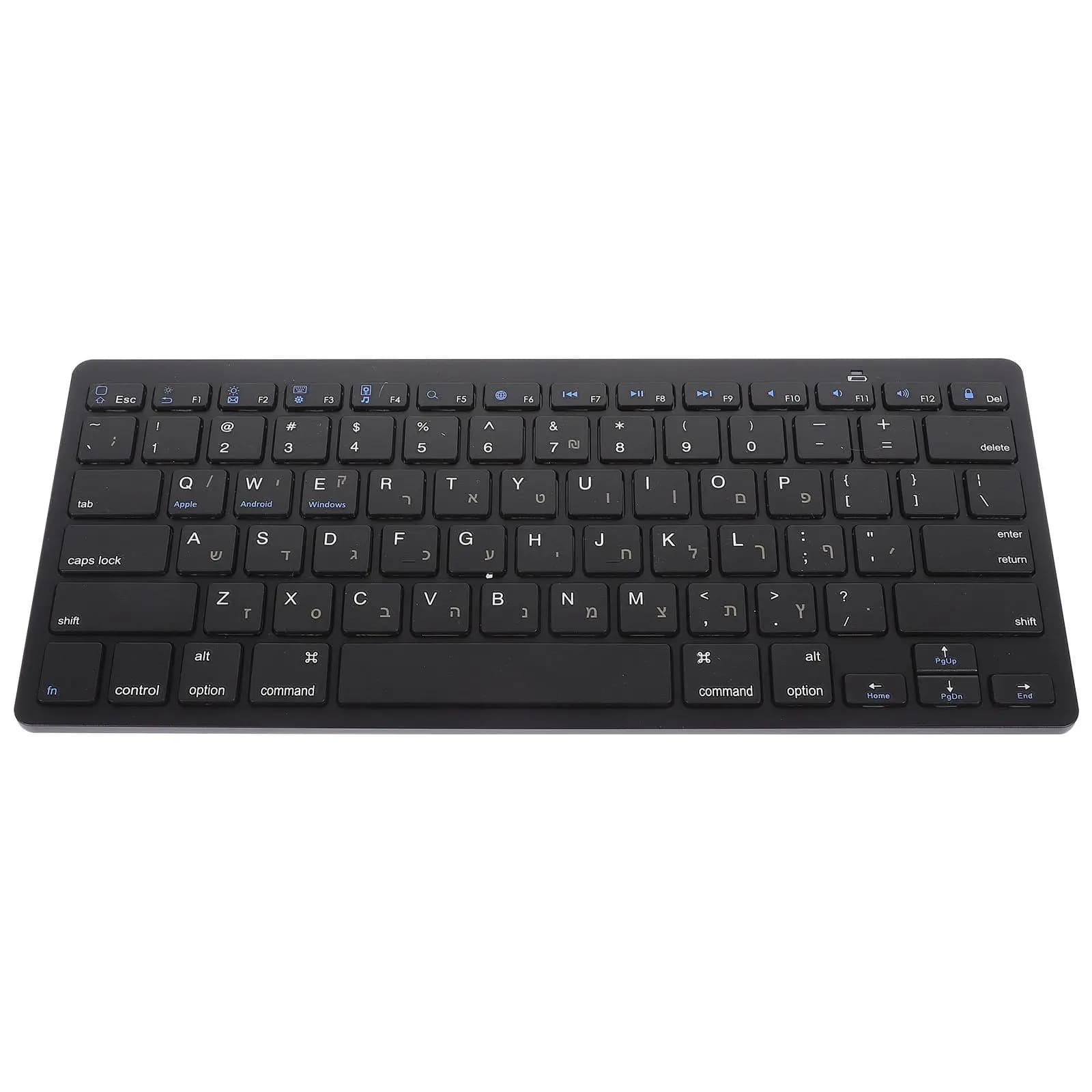 Tastiera in lingua ebraica ultra sottile wireless silenziosa portatile full size per laptop desktop ufficio tastiere per computer X5 nere