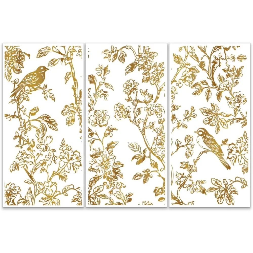 3 pezzi/set fiori strofinare su trasferimenti per mobili e artigianato 6x12 pollici uccelli piante mobili decalcomanie sagome in metallo