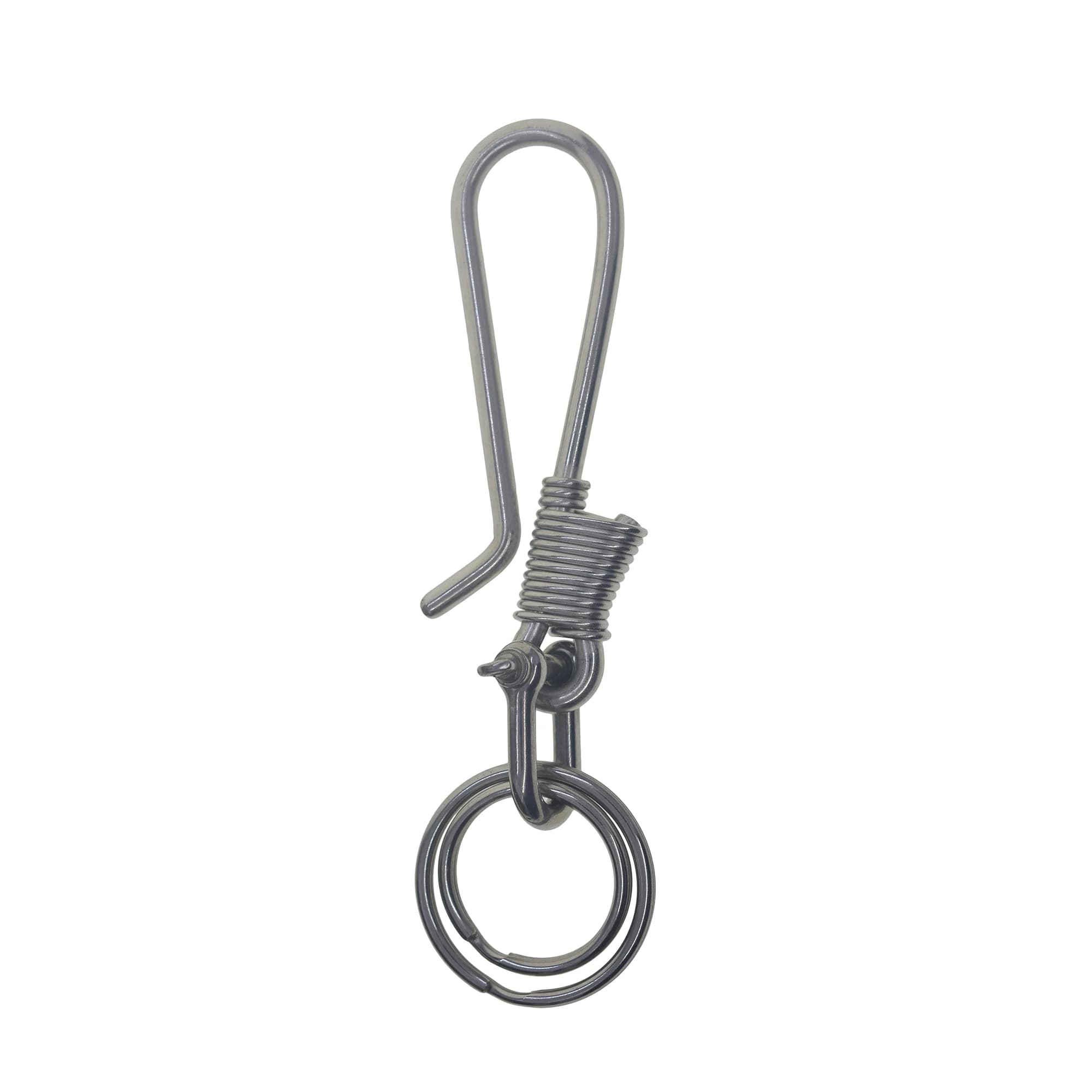Hip pop heavy duty large bike wire wrap stainless steel U hook belt clip keychain shackle keyring EDC gift
