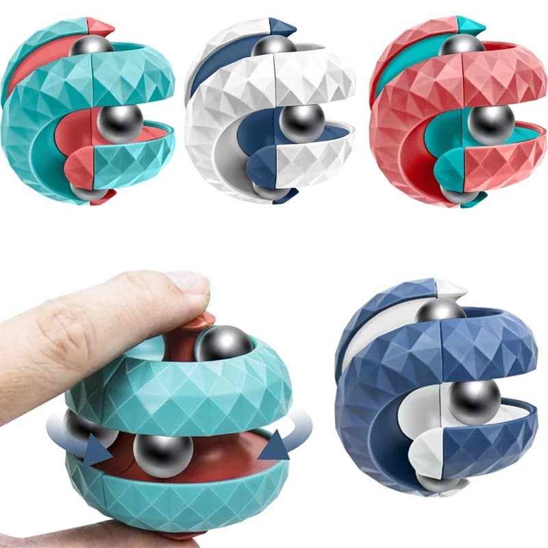 Decompression Orbit Ball Cube Fidget Toy Sensory Anti Stress Spinner Focus Training Gift