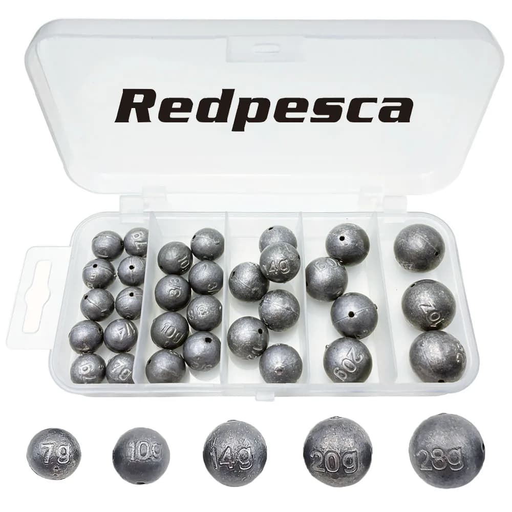 Set of 31/48 Pieces of Round Leads for Fishing with Tool Box, Kit of Circular Leads for Fishing