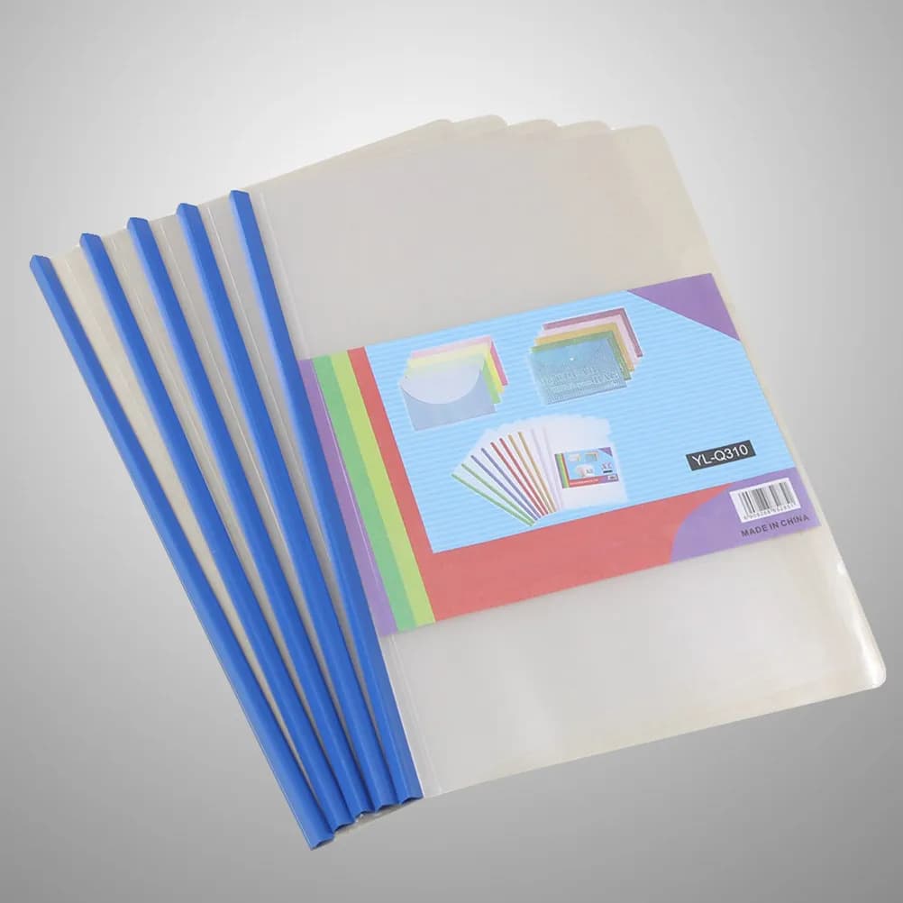 10 Pezzi Cartelle Portadocumenti in Plastica Trasparente con Barra Scorrevole, Organizzatore Documenti A4 Antiscivolo, Porta Documenti per Scuola e Ufficio