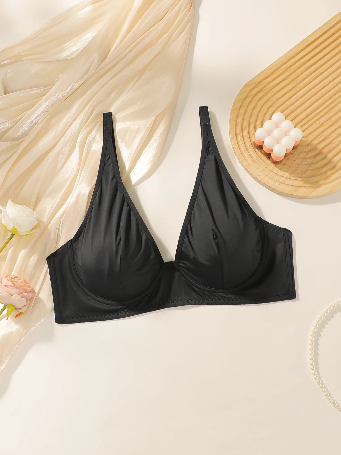Reggiseno da donna liscio a mezza coppa in tinta unita taglie forti con reggiseno comodo push up raccolto adatto per donne a figura intera MR2572