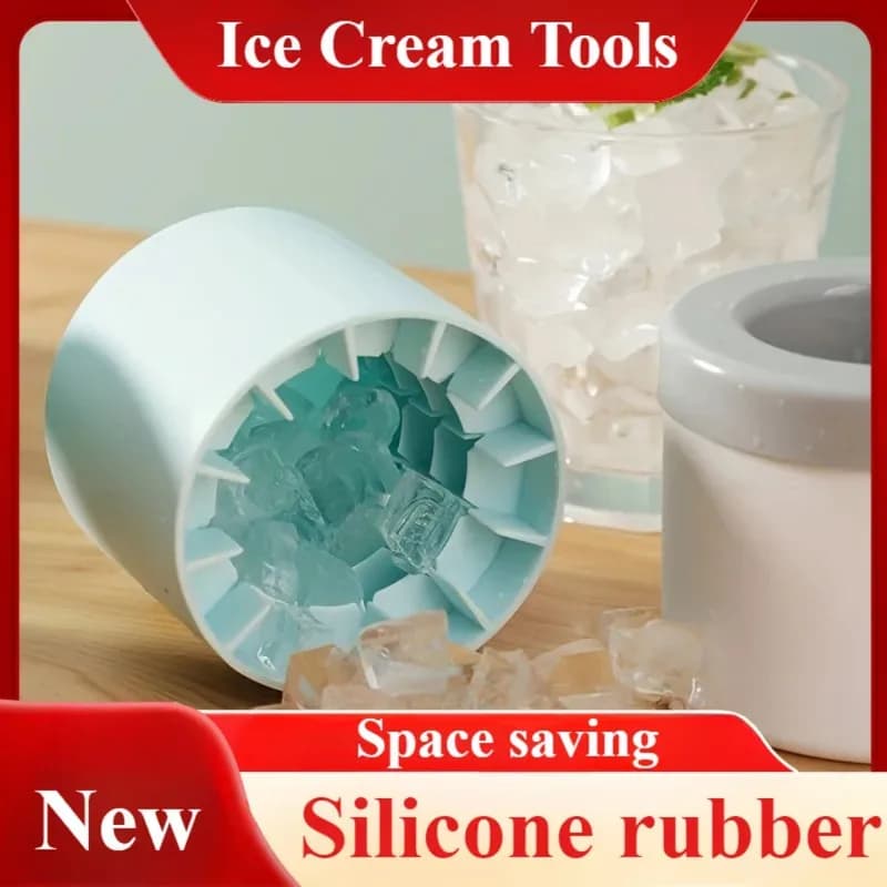 Stampo per cubetti di ghiaccio rotondo in silicone - Macchina per ghiaccio estiva fai-da-te per cocktail, strumenti creativi per bicchieri per congelatore e vassoio di ghiaccio per frigorifero