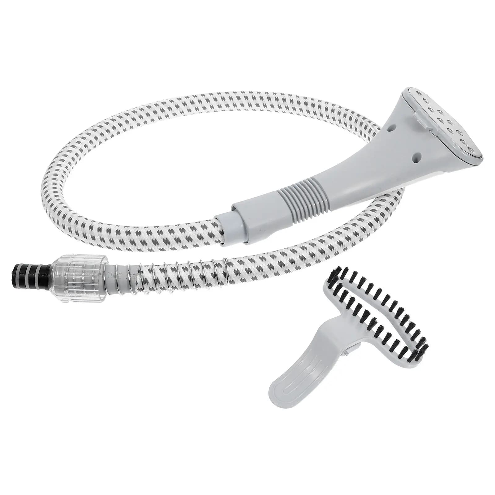 Universal Garment Steamer Extension Hose with Built-in Brush Head and Secure Clip Design for Wrinkle Removal Refreshing Clothes