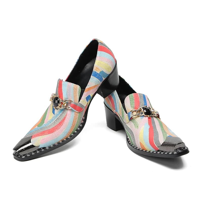 Scarpe brogue da uomo a punta in metallo a righe britanniche Scarpe brogue da festa d'affari Mocassini di grandi dimensioni Scarpe da abito da sposa formali in vera pelle maschile