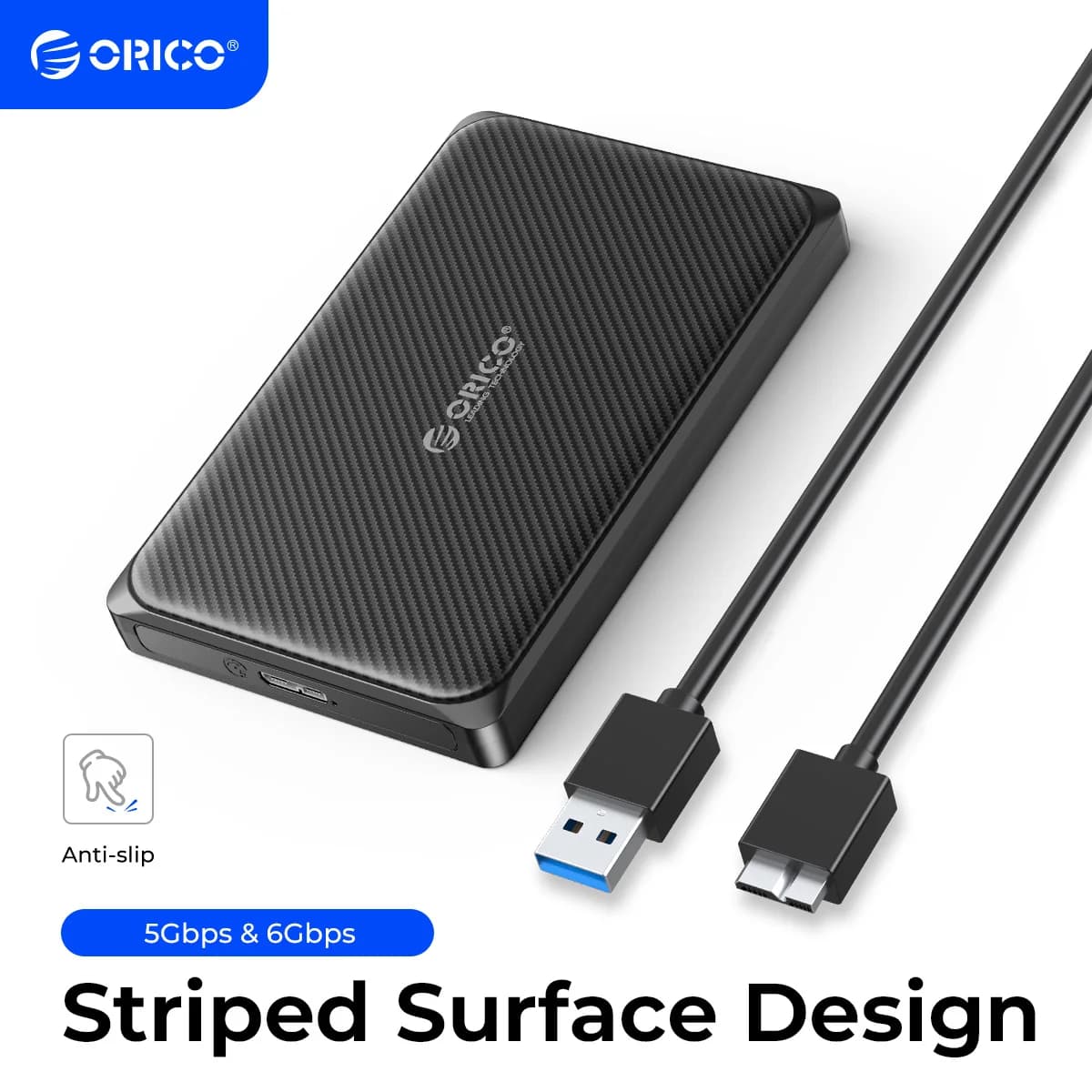 Custodia per disco rigido esterno ORICO, SATA a USB 3.0, 5 Gbps, 6 Gbps, custodia HDD per computer PC PS5, 2,5 pollici