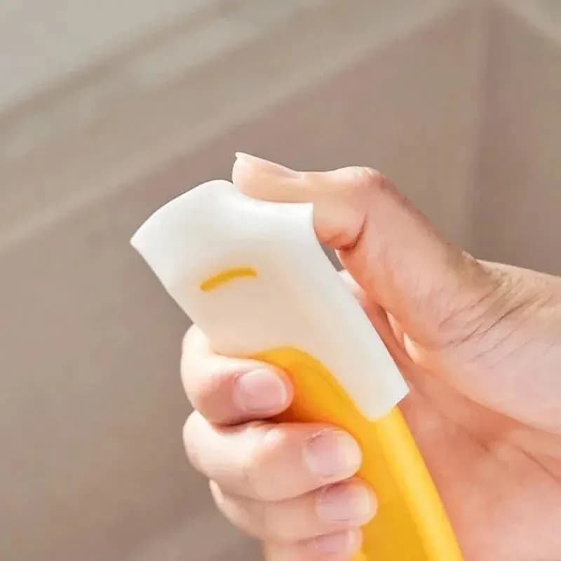 Spatola in silicone da cucina 1/2 pezzo per la pulizia di residui alimentari, macchie, pentole, padelle, piatti, olio, con spazzola per la pulizia e lama morbida per la cottura