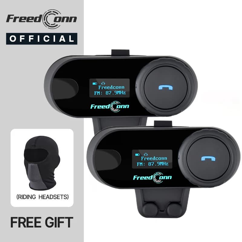 FreedConn T Com Sc Bluetooth Interfono per moto Casco Auricolare BT 5.0 Cuffie di gruppo wireless Switchore radio FM musicale