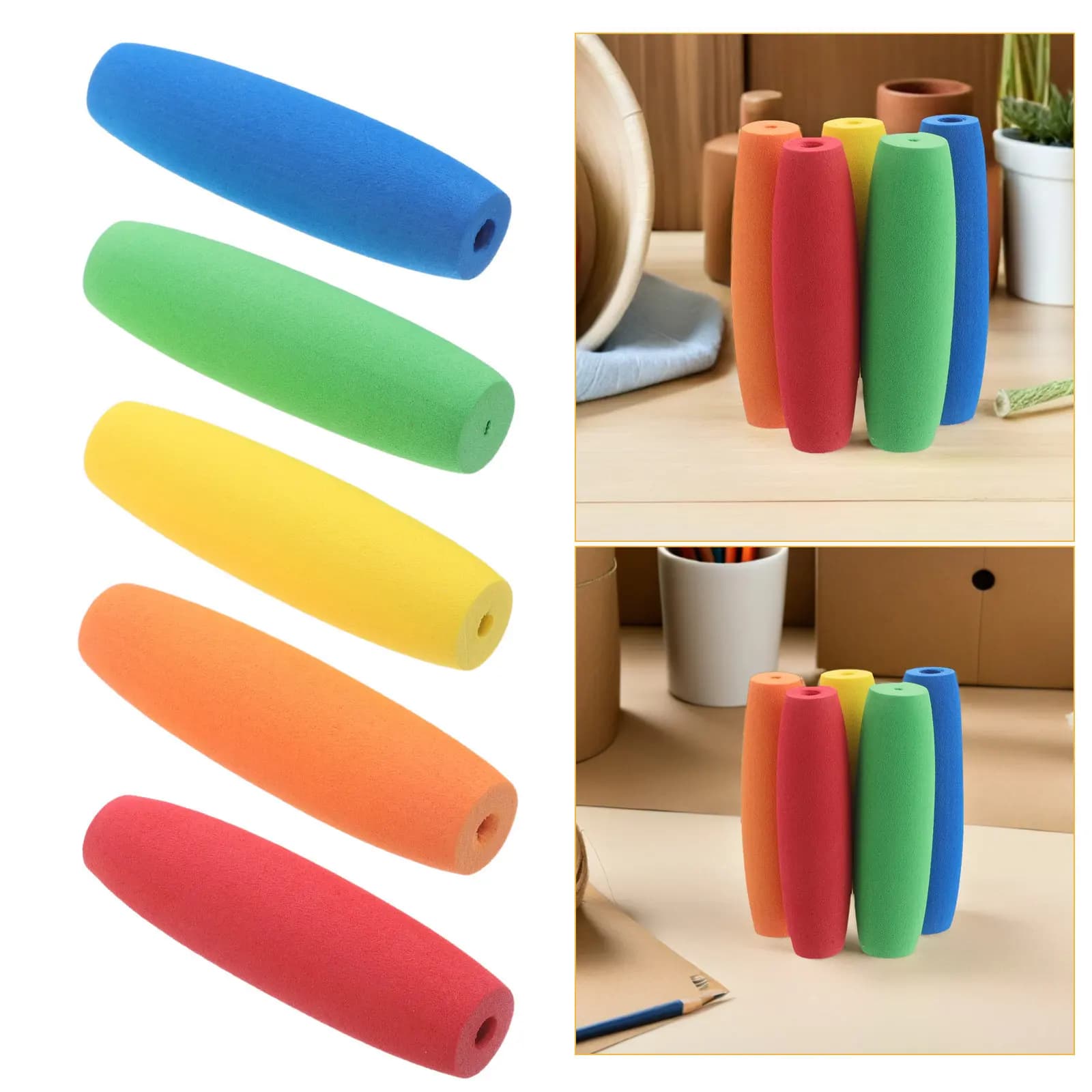 15 Pezzi Copri Uncinetto in EVA Colorati, Impugnature Ergonomiche Antiscivolo, Copri Aghi da Maglia, Galleggianti da Pesca, Copri Barre Fitness