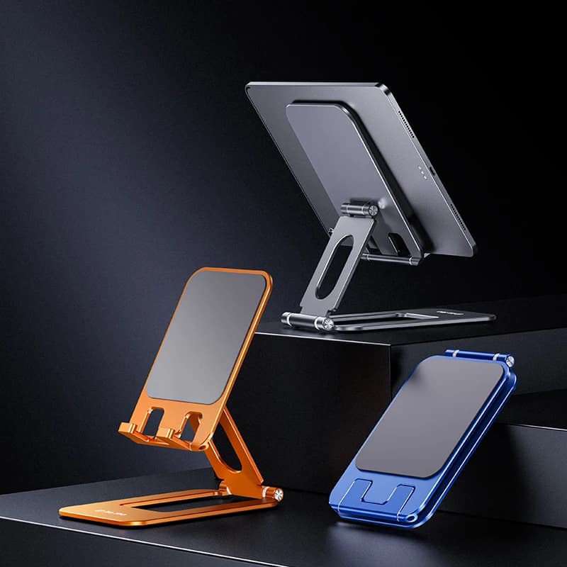 Universal Foldable Metal Phone Tablet Stand Adjustable Desktop Holder Compatible With ipad Cell Phone Tablet Practical Kickstand