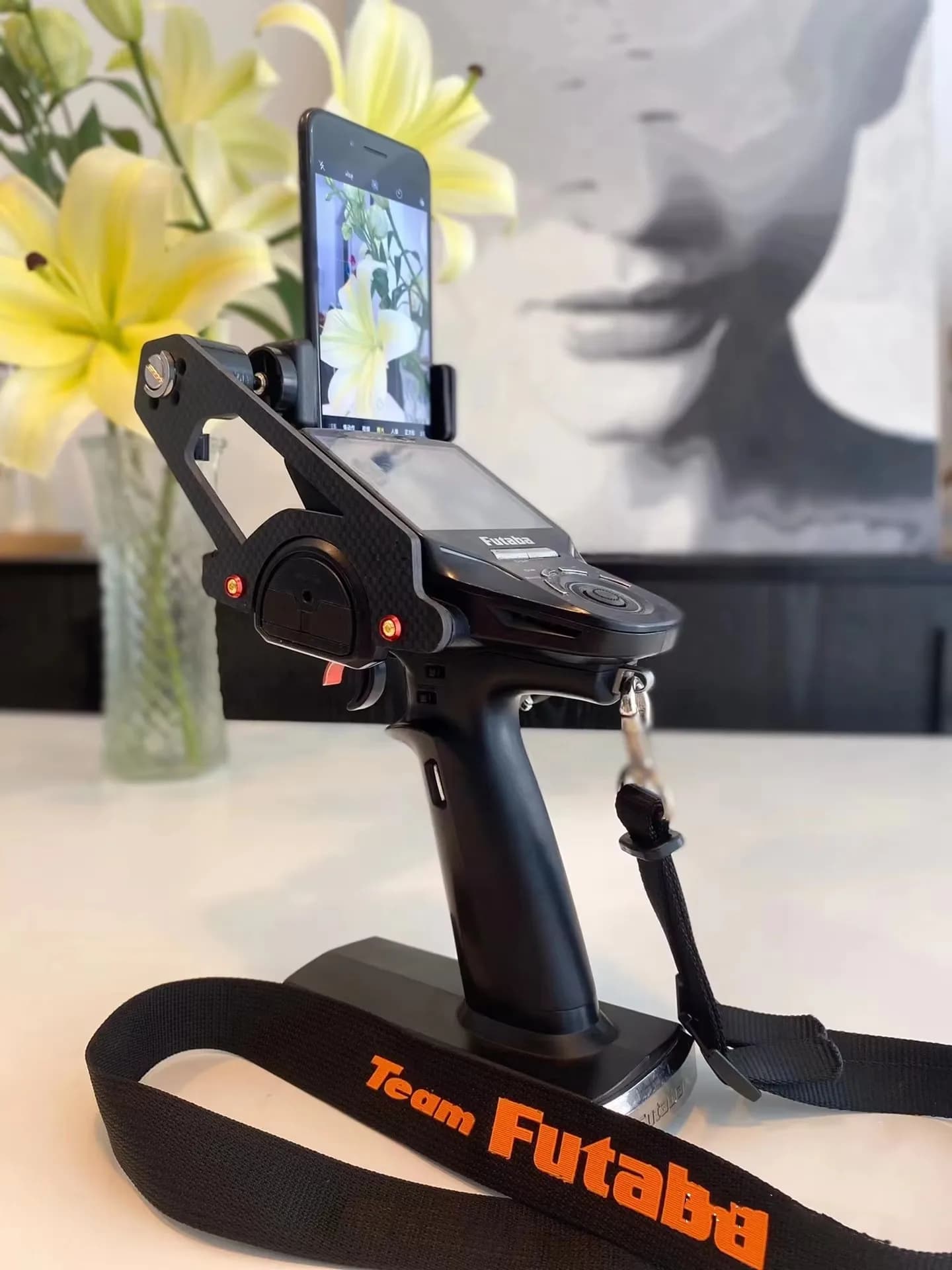 Supporto in Fibra di Carbonio per Monitor FPV, Estensore Video per Futaba 4PX LOSI HPI Traxxas, Parti di Aggiornamento RC