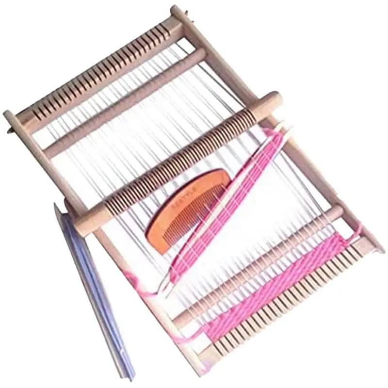 AB08-Kids Educational Developmental Wood Knitting Loom DIY Weaving Kit DIY Kids Wood Weaving Loom