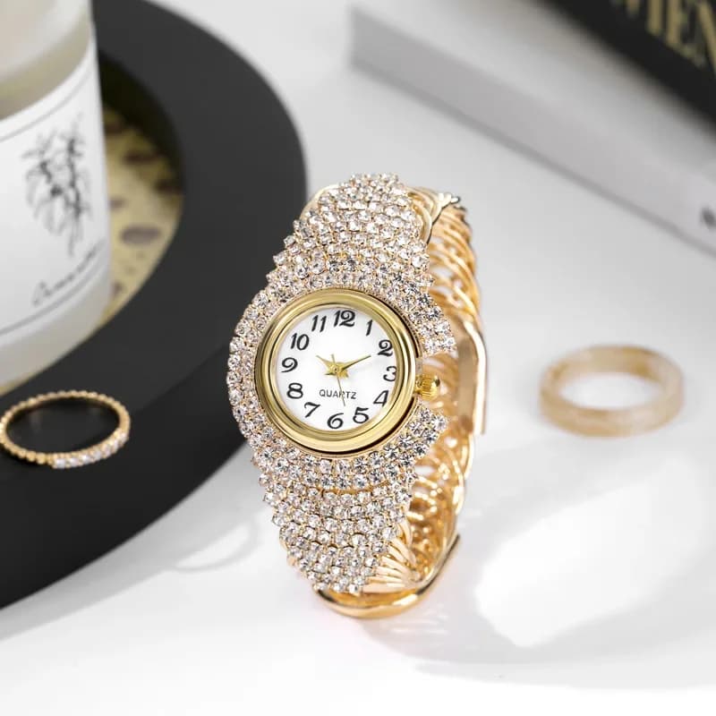 Women's Watch Gold With Diamonds Wrist Watch Women's Wrist Watch With Rhinestones Luxury Brand Relogio Female