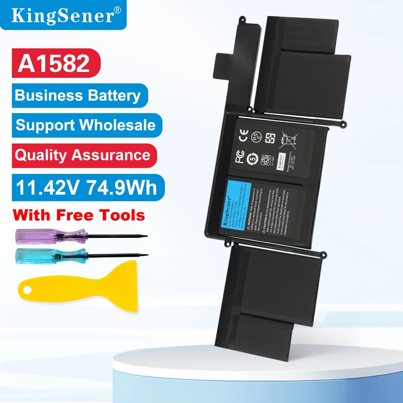 KingSener A1582 A1493 Batteria del computer portatile per Apple MacBook Pro 13 "Retina A1502 2013 2014 2015 Anno 020-00010 Strumenti gratuiti 500+ Cicli