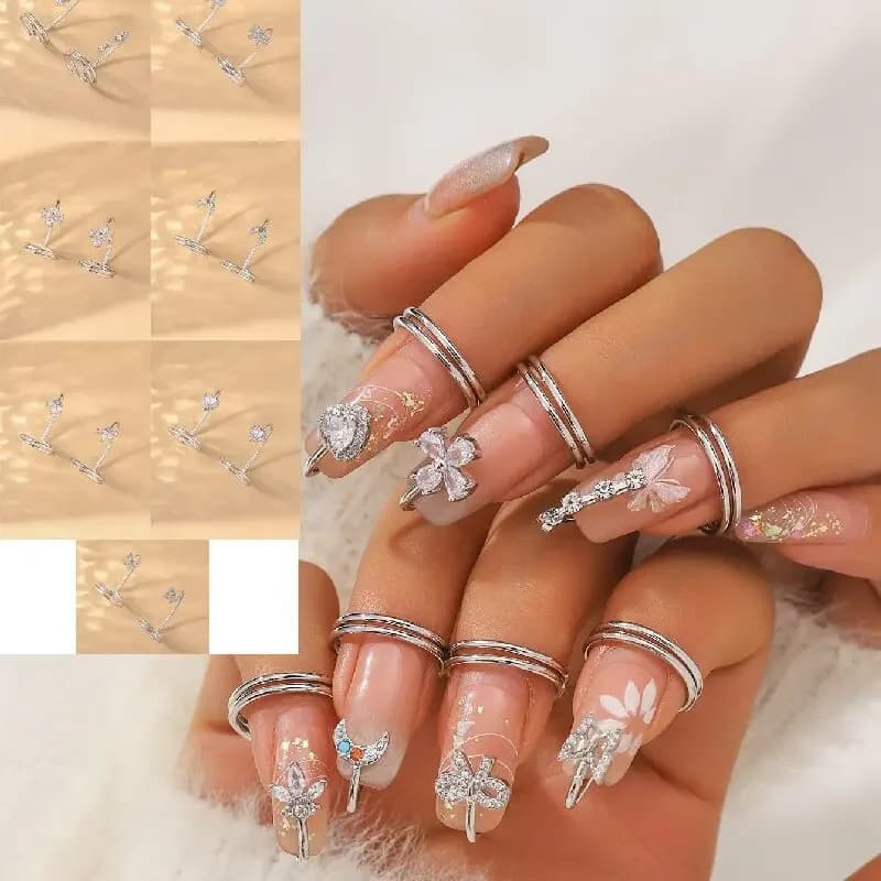 Anello da Unghia per Donne Stile Jennie Ispirato a Blackpink, Anello da Dito Trendy Y2K, Gioielli Streetwear Kpop