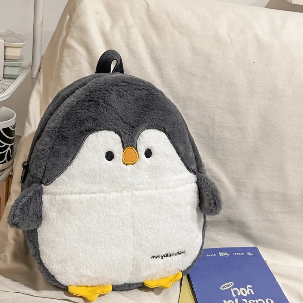Borsa a Tracolla Casual Kawaii a Forma di Pinguino, Zaino Morbido dall'Aspetto Realistico, Borsa a Spalla Soffice a Forma di Squalo per Esterni