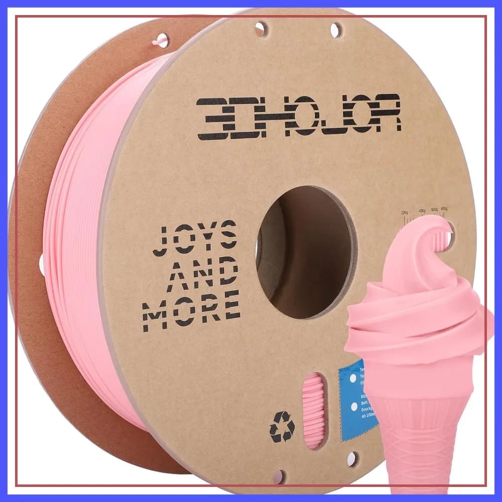 Filamento PLA Pro per Stampante 3D 1.75mm, Bobina in Cartone, Precisione Dimensionale +/-0.03mm, Rosa Tenue, 1kg