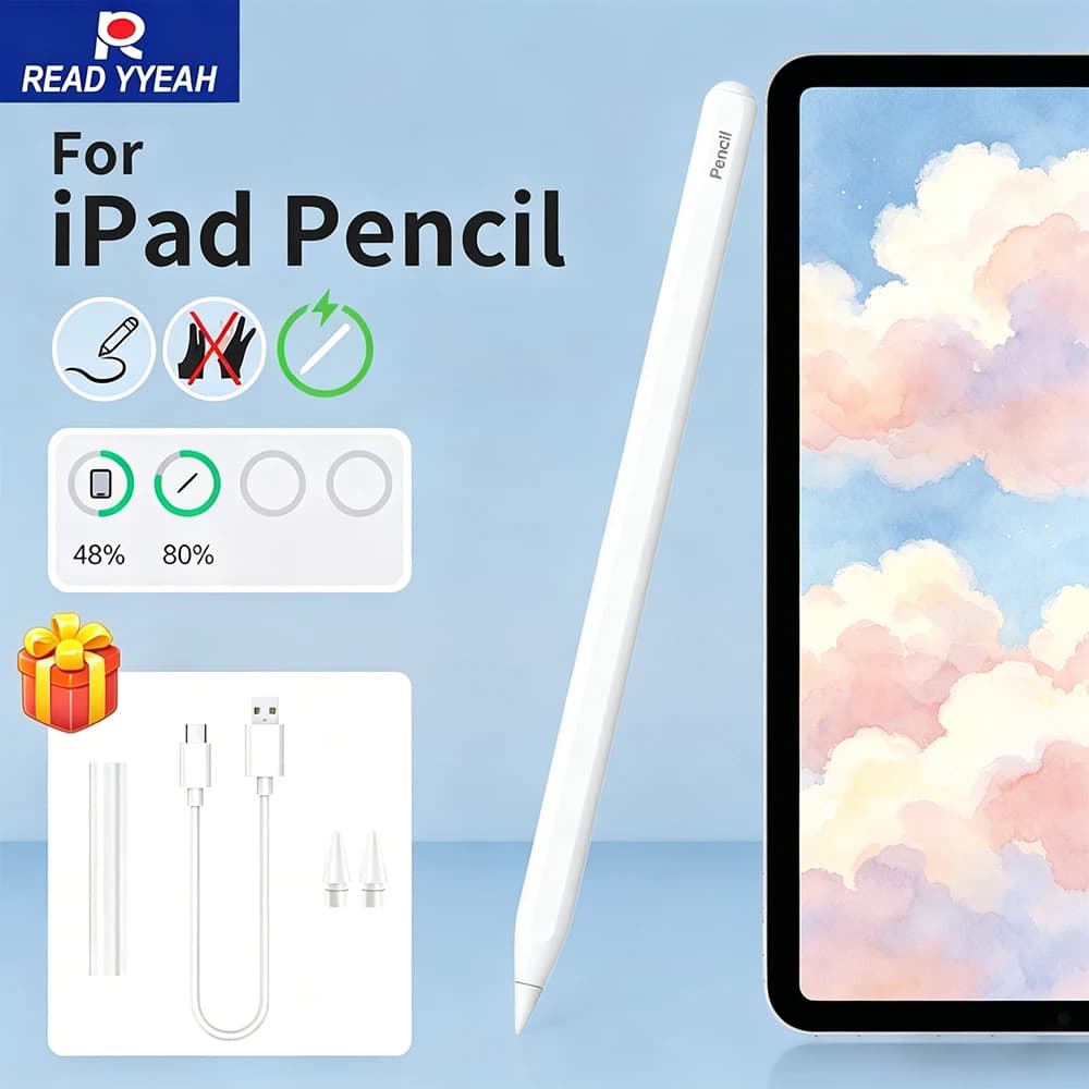 Nuova Penna Stilo Magnetica con Ricarica Wireless 2026 per Apple Pencil 2, iPad A16 Pro 13, M4, M5, 12.9, 11, Air 5, 4, M3, 10a, 9a Gen, Mini 6, 7