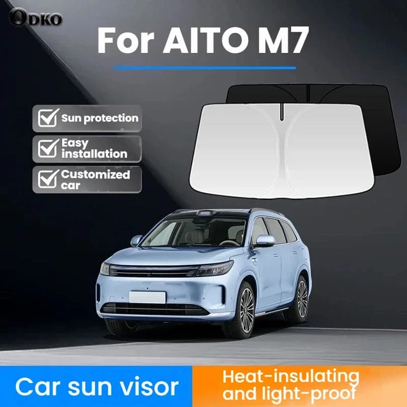 Accessori Interni per AITO M7, Parasole Anteriore su Misura per Parabrezza, Protezione UV, Isolamento Termico Durevole