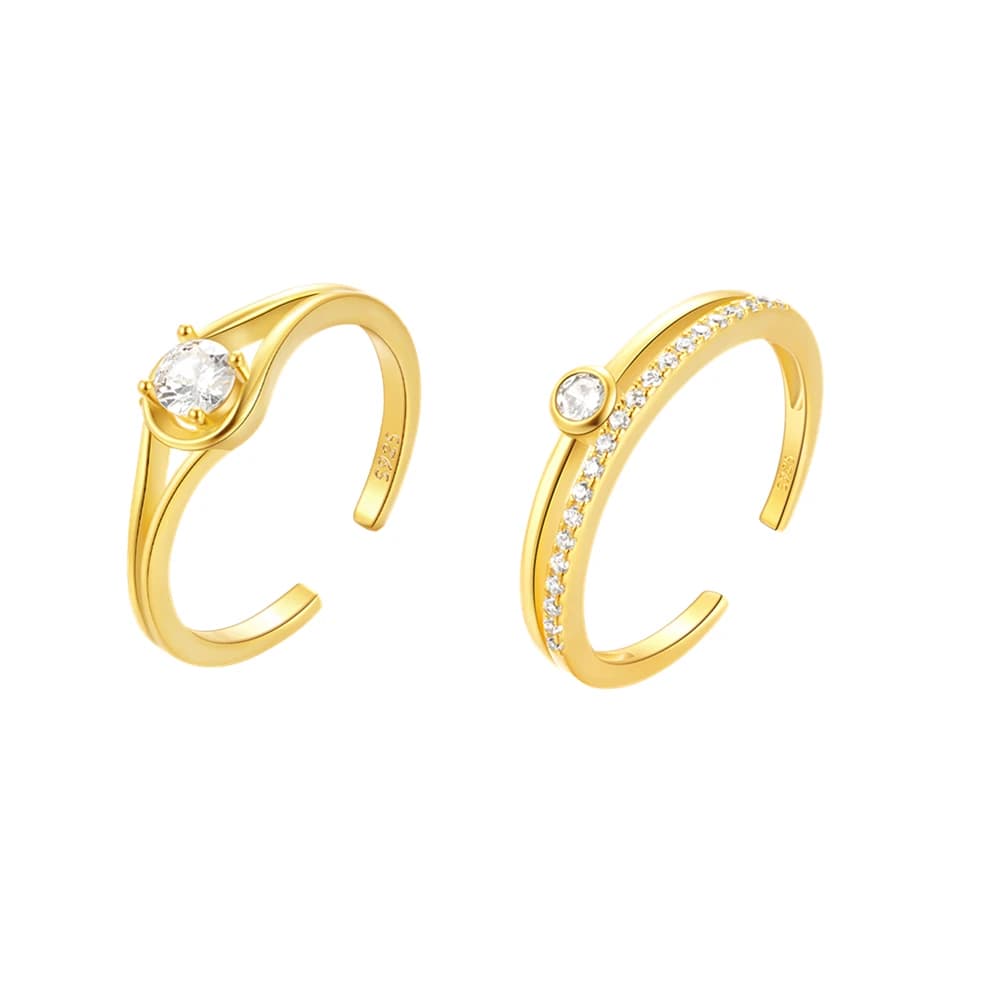 ROXI 925 Sterling Silver rings for Women Double layered Cubic Zirconia rings luxury Crystal Engagement and Proposal jewelry Gift