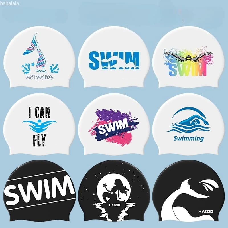 Fashionable Printed Swimwear Waterproof Swimwear Women's Ear Protection For Large Long Hair Earphone Swimwear Swimming Accessories