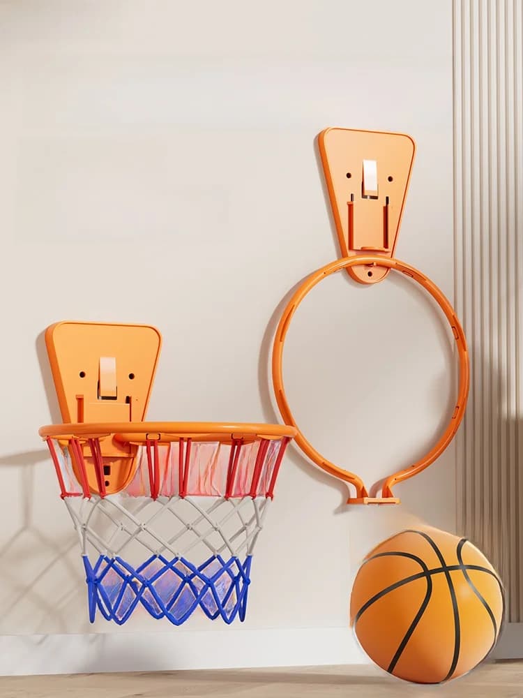 Basketball basket for children, to hang on the wall, folding, silent, with ball support, small basket