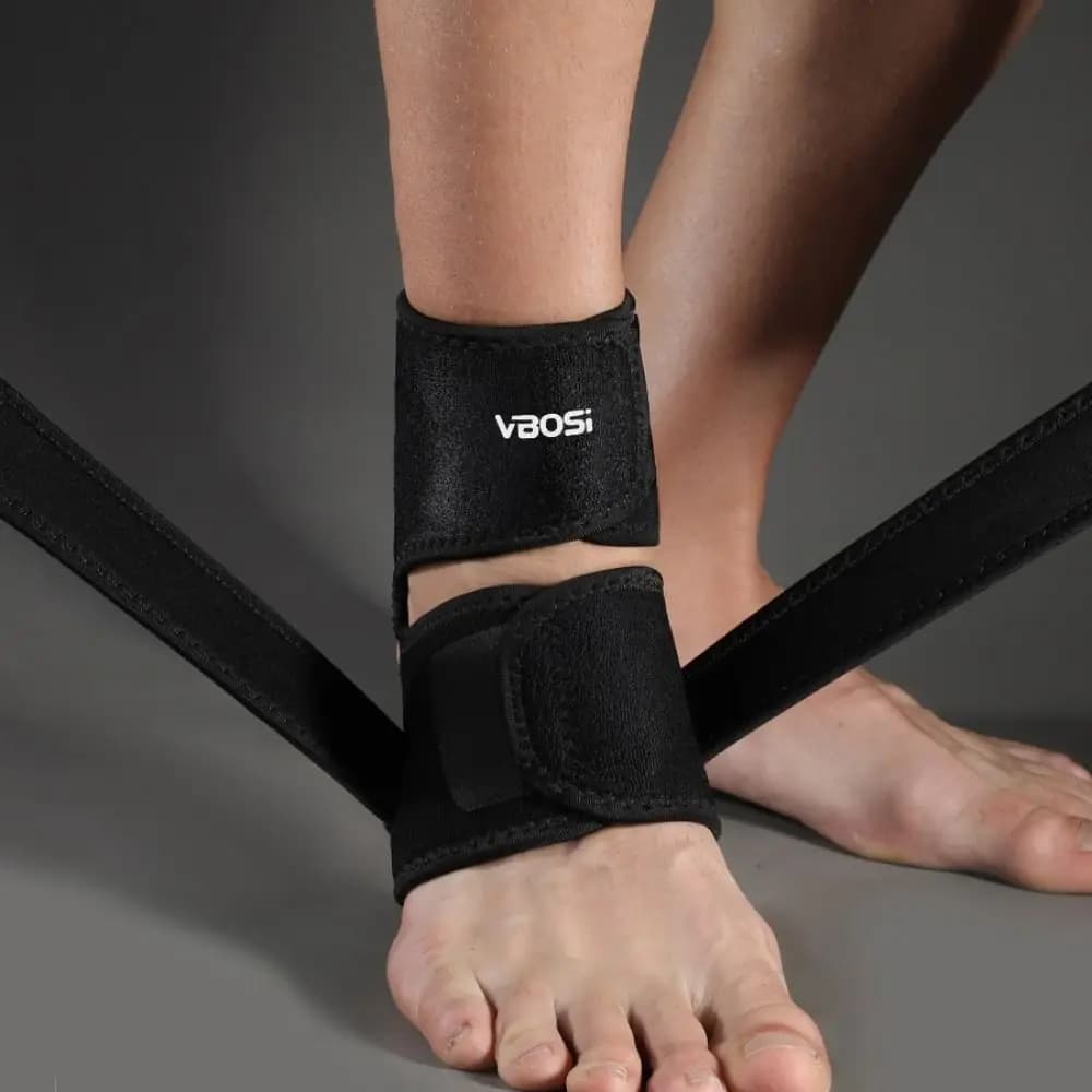 Supporto per Caviglia in Neoprene, Fascia Elastica Nera per Compressione della Caviglia, Benda Regolabile per Piedi Unisex
